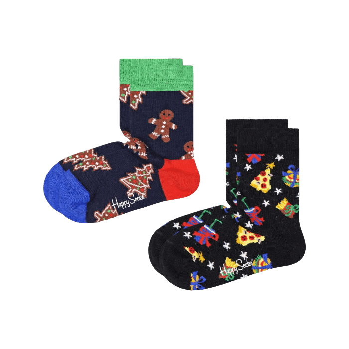 Kids 2-Pack Gingerbread & Gifts Socks