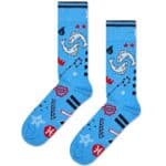 Pisces socks with fish and constellation design, perfect for zodiac lovers and sock enthusiasts.