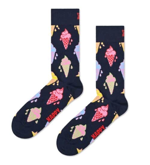 Ice Cream Sock with colorful ice cream cone pattern.