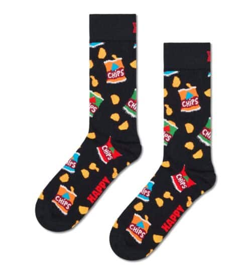 Fun Chips Pattern Socks for Snack Lovers.