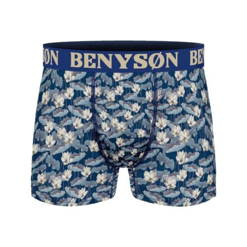 Bambuviskose boxershorts med blomsterdesign, bekväma och miljövänliga. Perfekt för en avslappnad och.