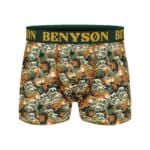 Bambuviskose boxershorts med vågmotiv och Benyson-tryck, bekvämt och hållbart material.