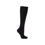 Black compression support knee-high socks for improved circulation and comfort.