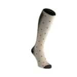 Support sock in bamboo with polka dot design for compression and comfort.