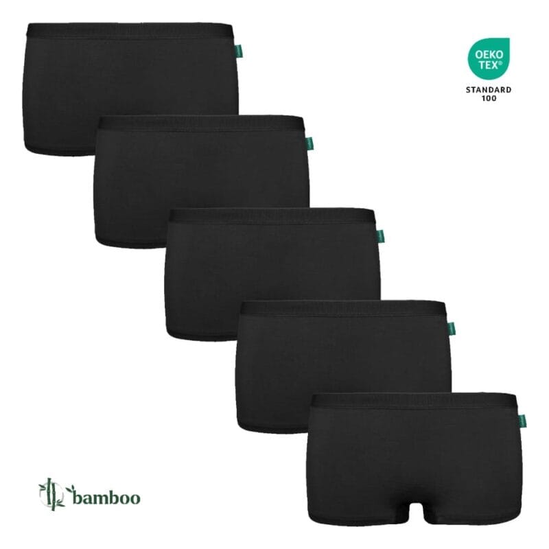 Bambu Boxershorts för Kvinnor - 2-Pack Black bamboo women's boxershorts, 2-pack, soft and eco-friendly.