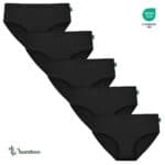 Soft black bamboo briefs for men, low-rise design, 5-pack for everyday comfort and style.