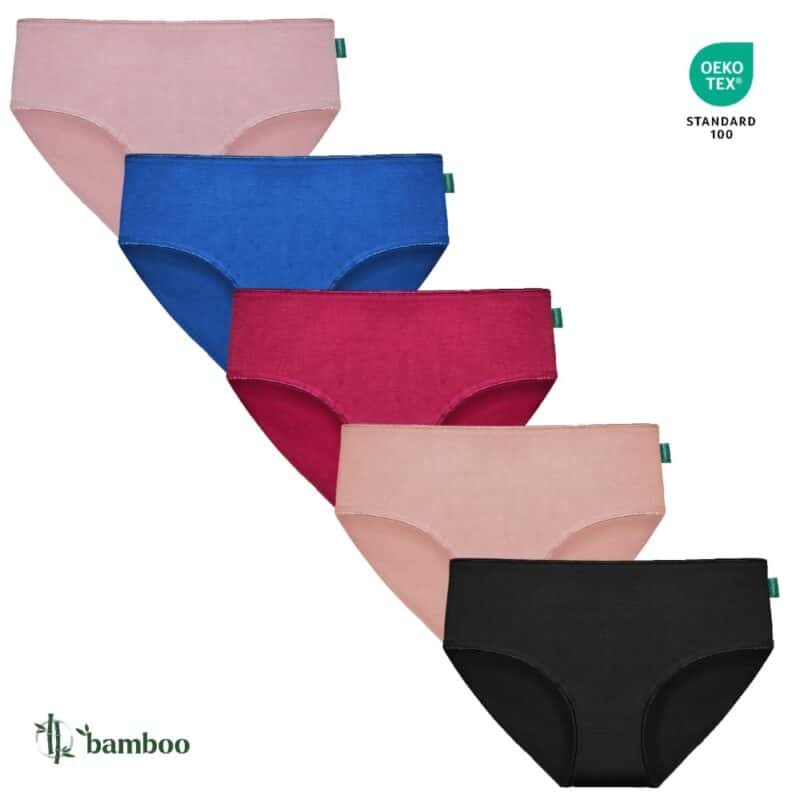 Rise bamboo briefs in mixed colors.
