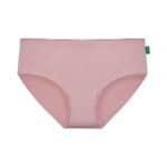 Comfortable pink bamboo briefs for women, low-rise design. Soft, breathable, and eco-friendly underw.