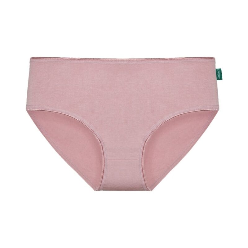 Comfortable pink bamboo briefs for women, low-rise design. Soft, breathable, and eco-friendly underw.