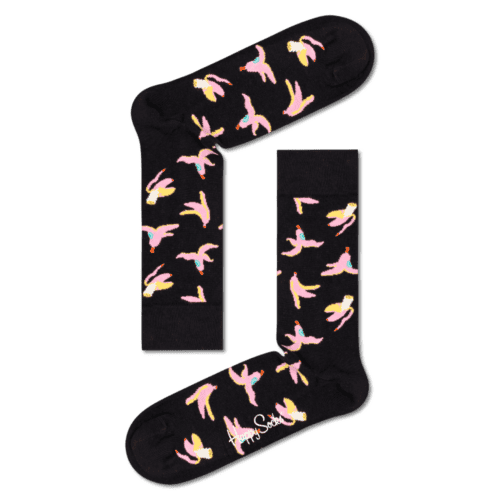 Colorful banana pattern socks for kids.