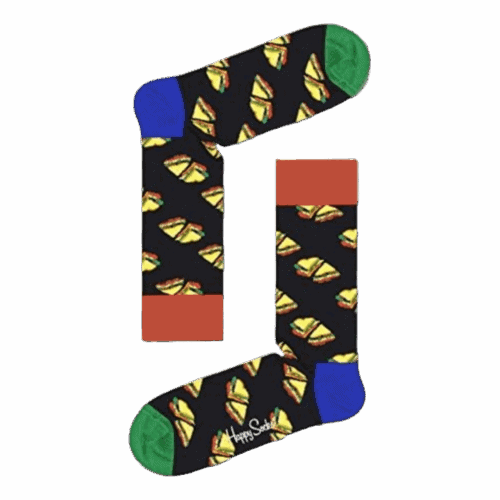 Colorful sandwich pattern socks for fun and quirky style.