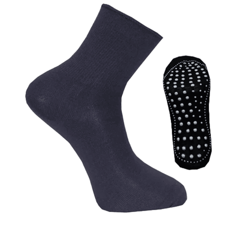 Lösa elastiska bambustrumpor med halkskydd 1 förpackning