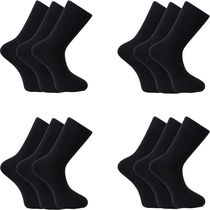 Comfortable seamless bamboo socks, 12 pairs in bulk pack. Perfect for everyday wear and eco-friendly.