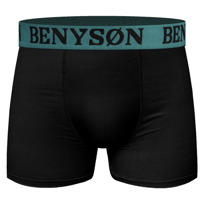 Benysøn Bambu Boxershorts - Black Black bamboo boxer shorts with elastic waistband for men.