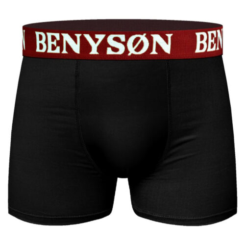 Men's black bamboo boxer shorts with elastic waistband for comfort and style.