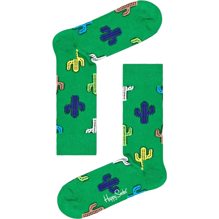 Colorful cactus patterned socks for fun and unique style. Perfect for casual wear and gift-giving.