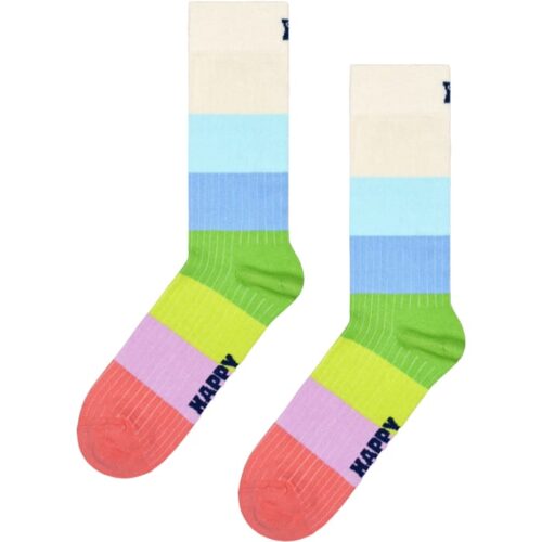 Colorful chunky stripe socks with pastel and bright hues, perfect for casual wear.