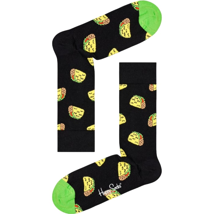 Fun taco pattern socks for casual wear.