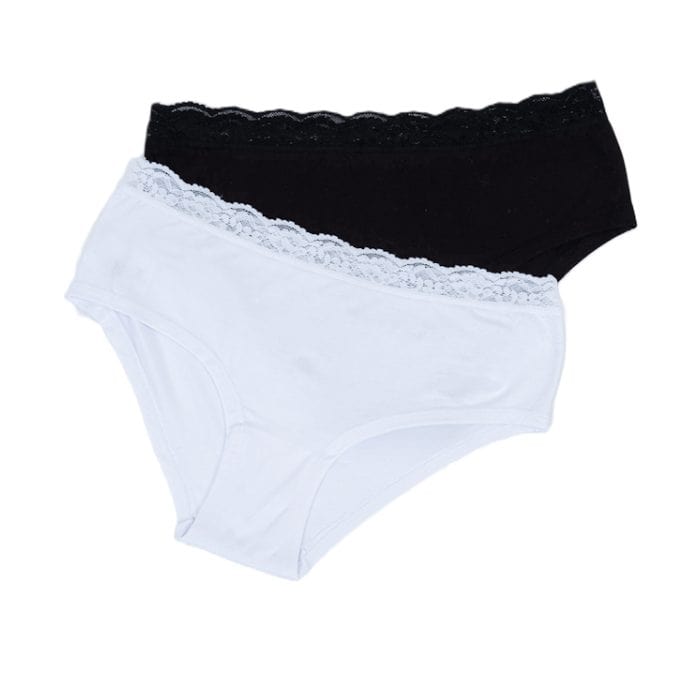 Elegant hipster trosa i bambu med spetsdetaljer, bekväm och miljövänlig underklädesdesign.