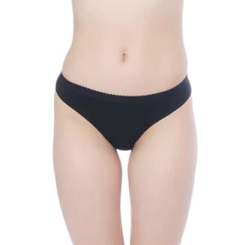 Elegant black bamboo lace panties, comfortable and stylish.