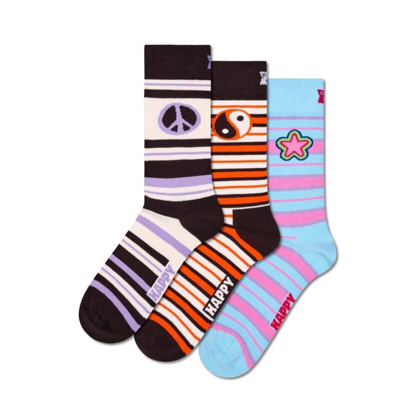3-Pack Stripe Symbols Socks